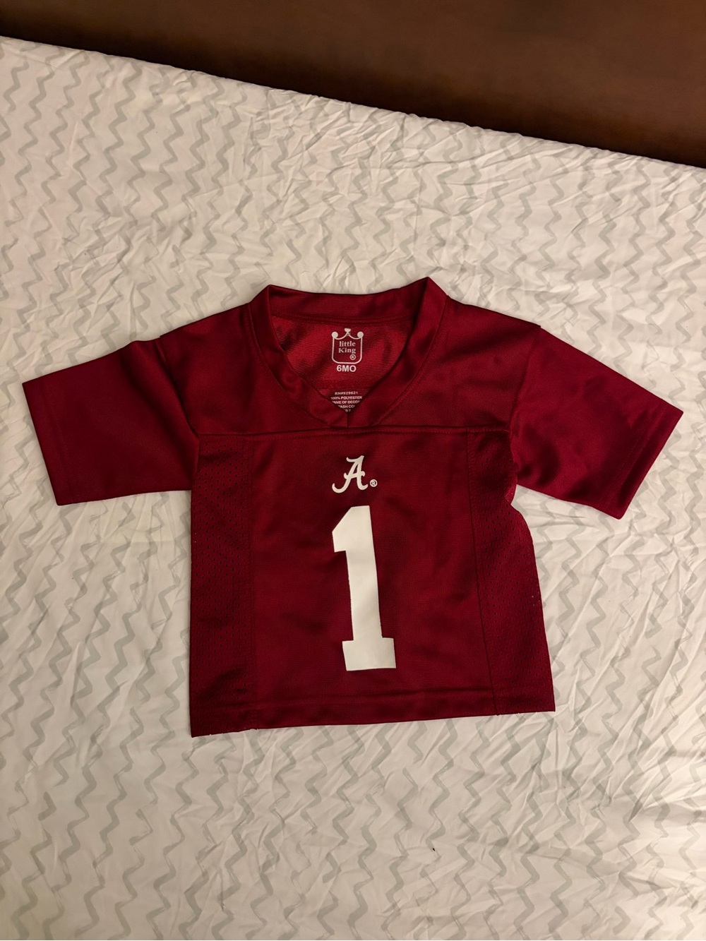 Infant Crimson Football Jersey with Number 1
